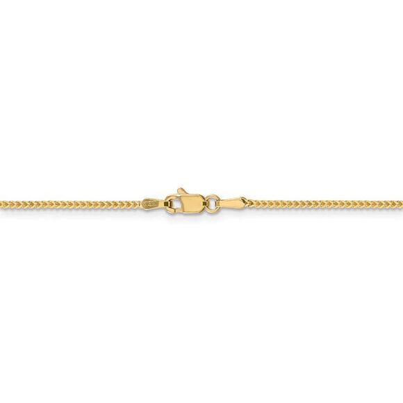1mm, 14k Yellow Gold, Solid Franco Chain Necklace, 16 Inch - Picture 4 of 8